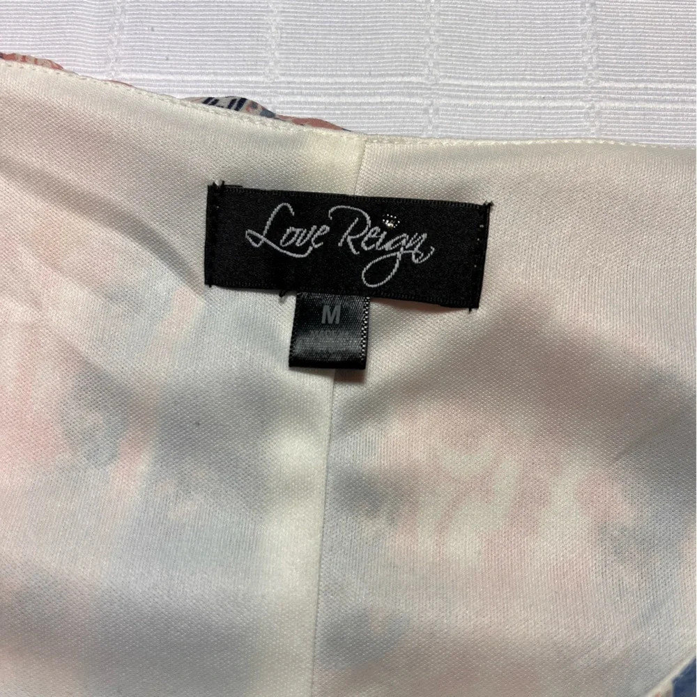 Love Reign Boho Paisley Peekaboo Shoulder Mini Dress Women’s Size M - Picture 5 of 8